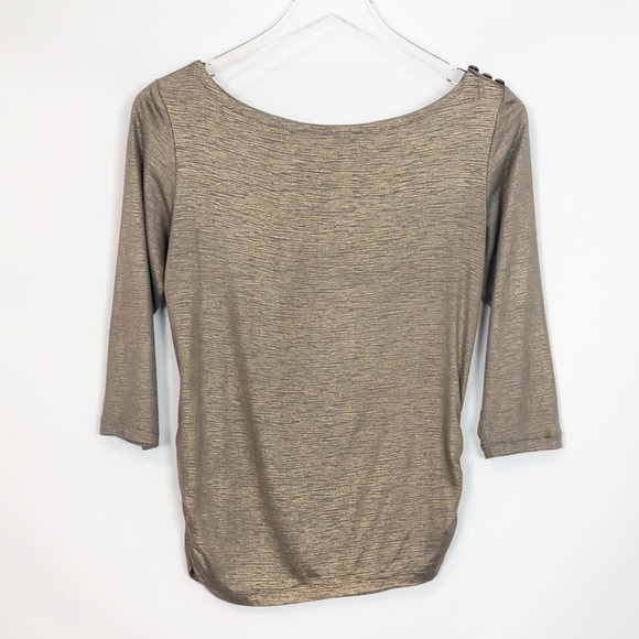 Fenn Wright Manson Nude Metallic Gold Top Small - Picture 7 of 7